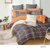 Grey and Orange Chic Pattern Bed Linen Set – 6 Pieces, Large Size