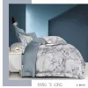 Silver with Blue and White Flower Branches Bed Linen Set – 6 Pieces, Large Siz