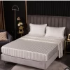 White Bed Linen Set with Silver Stripes – 6 Pieces