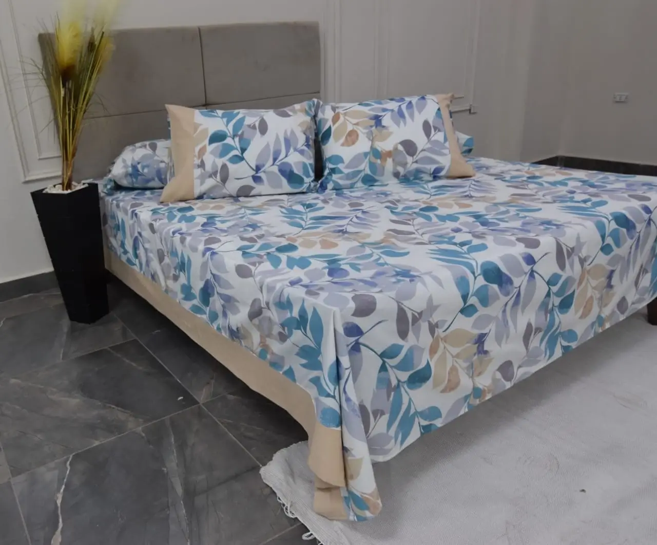 Floral Multicolor Embroidered Bed Linen Set