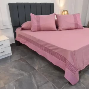 Rose Embroidered Bed Linen Set