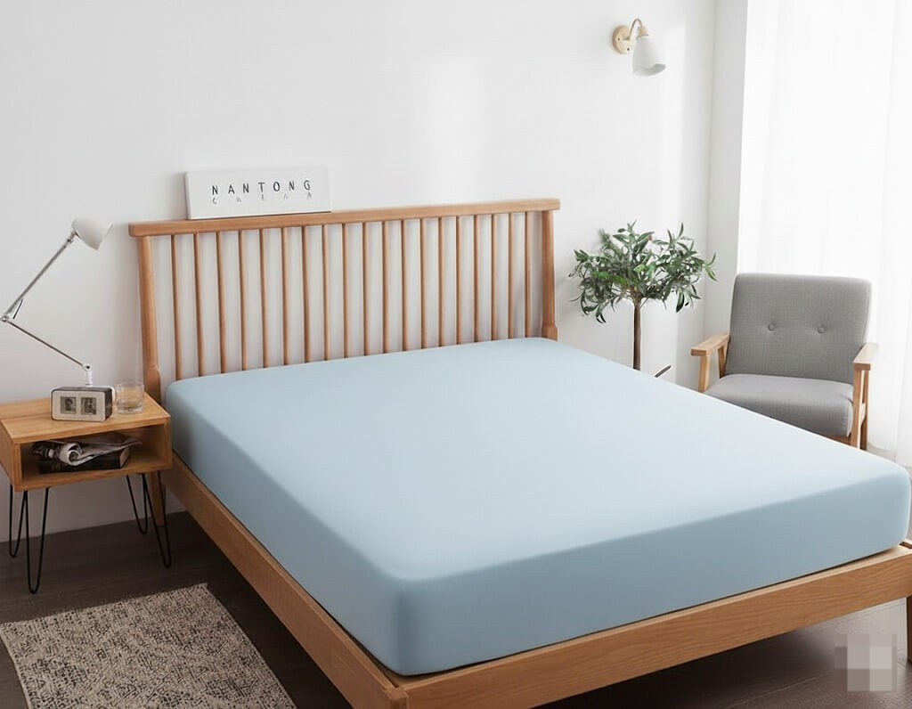 ملاية استيك قطن ساده 1ق - Image 2