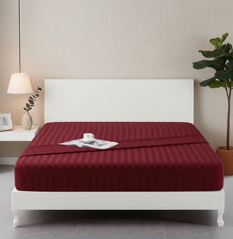 ملاية استيك استرايب قطن 1ق - Image 5