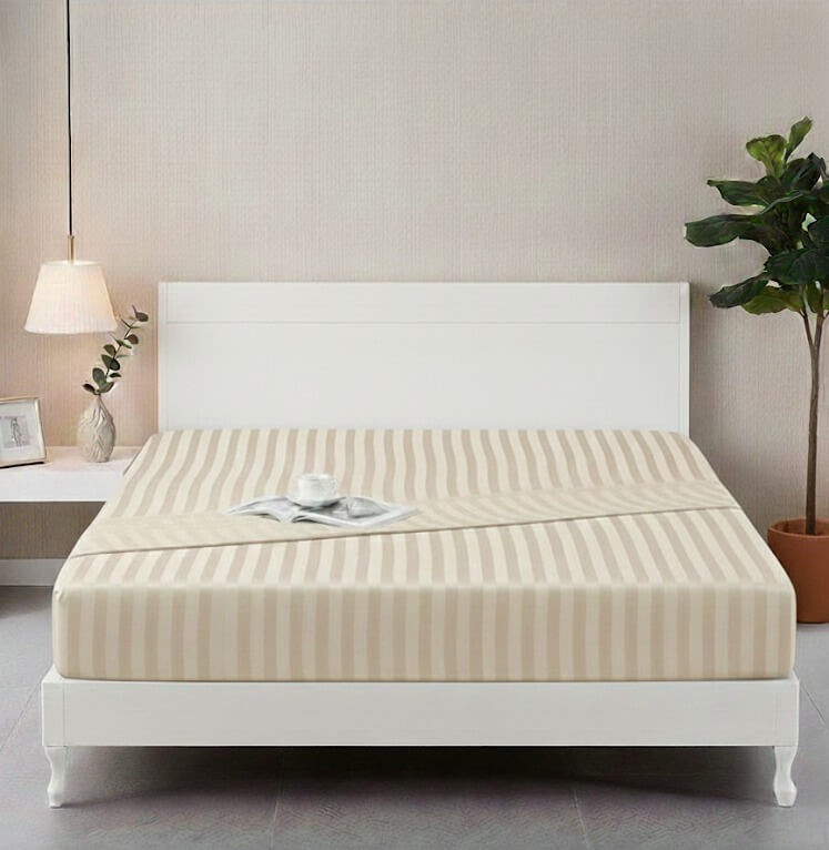 ملاية استيك استرايب قطن 1ق - Image 3