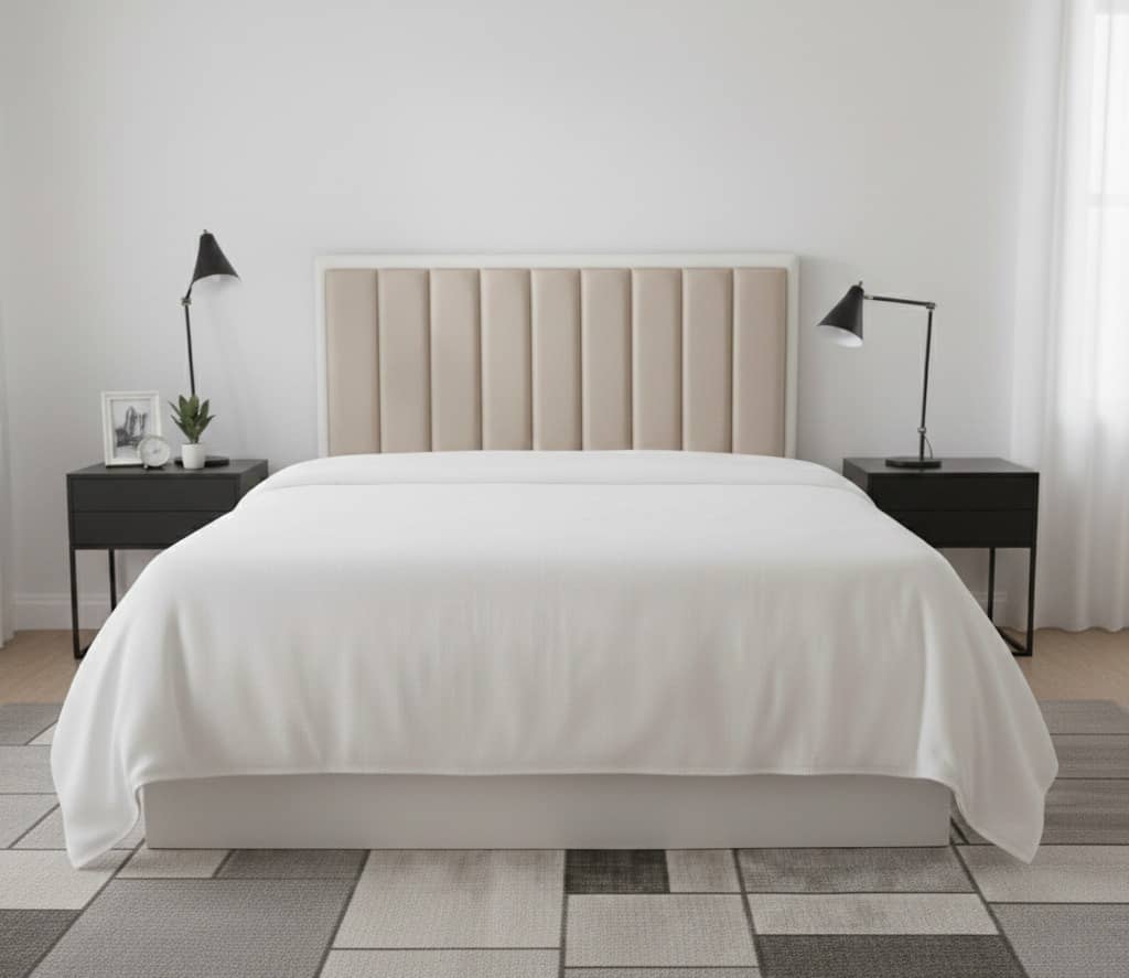 غطاء لحاف قطني سادة مع طية، قطعة واحدة - الصورة 2