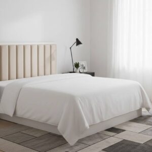 Plain cotton duvet cover with flap 1 piece